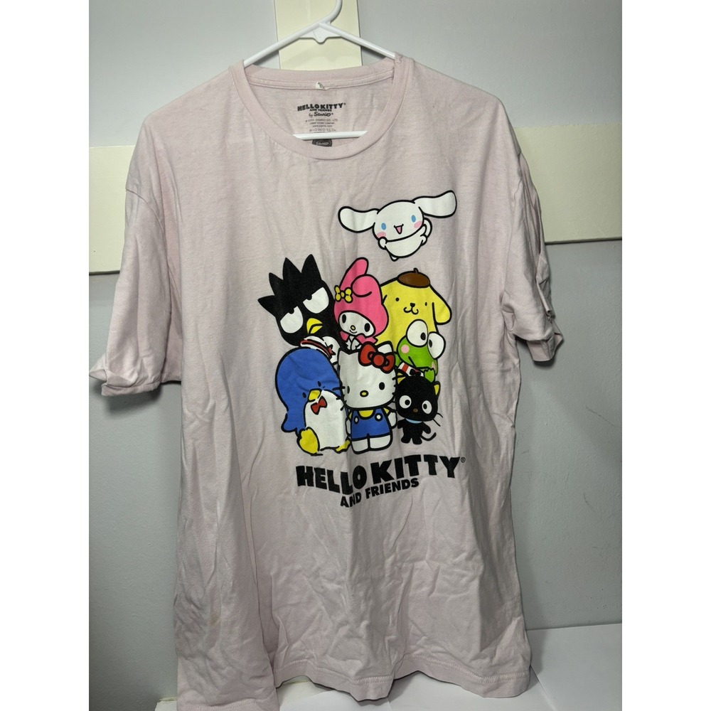 Hello Kitty and Friends Sanrio Graphic T-Shirt Pink XL Bioworld SIL-34706 Cotton